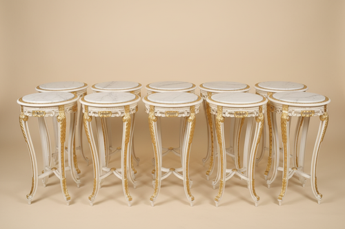 All tables - cream beige marble top