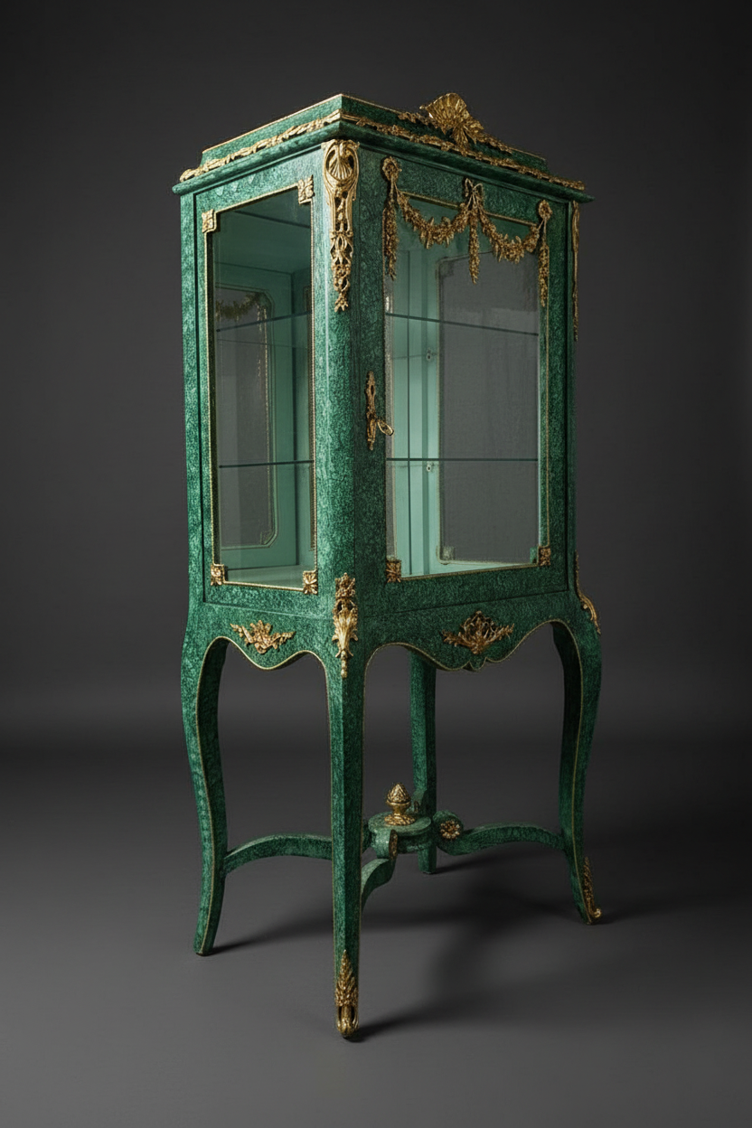 Malachite Imperial Vitrine - Side View