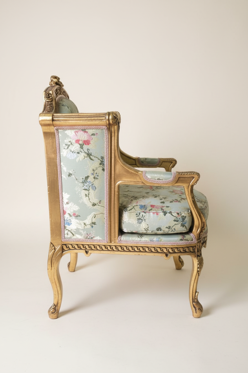 Louis XV Bergère Armchair - Side View