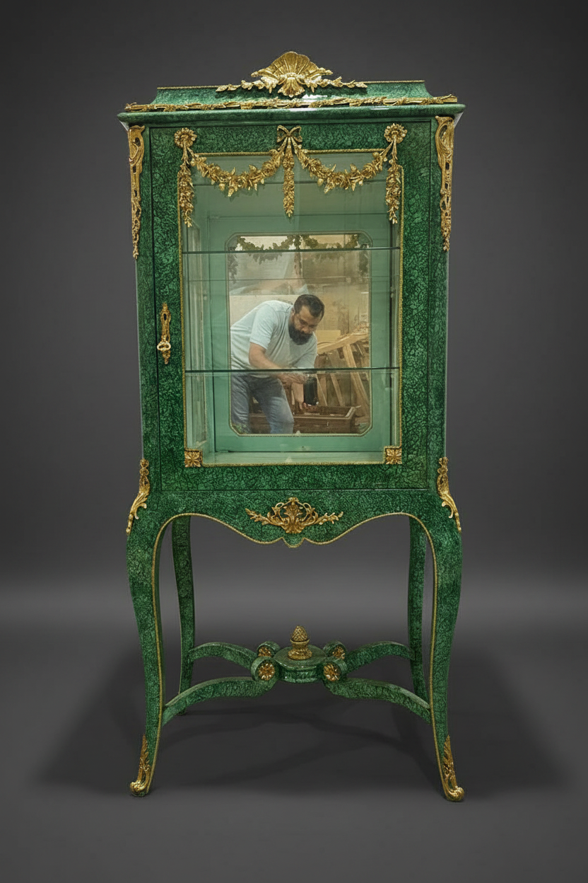 Malachite Imperial Vitrine - Front View