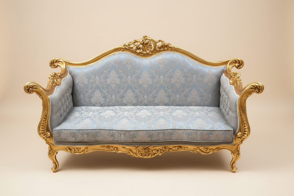 Settee angled view — cream background