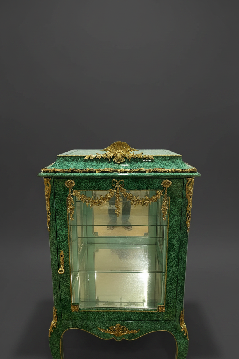 Malachite Imperial Vitrine - Side Angle