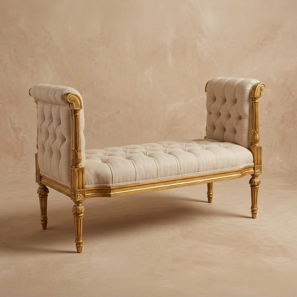 Marie Antoinette Tufted Bench
