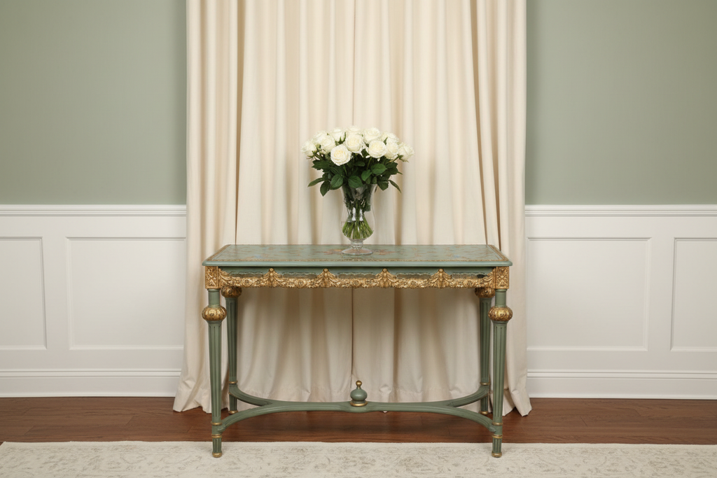 Hand-Painted Baroque Console Table — Close Up