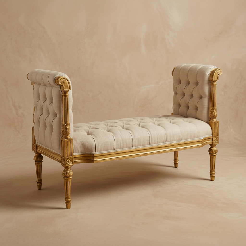 Marie Antoinette Tufted Bench