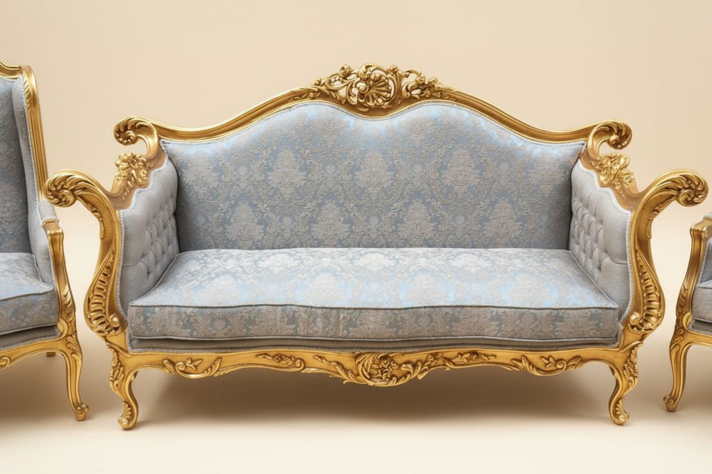 Settee front view — cream background