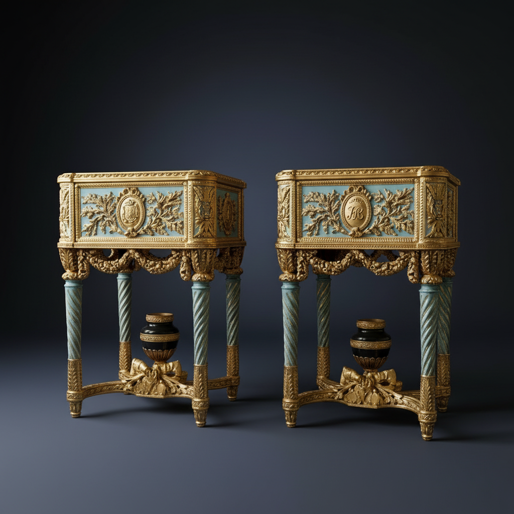 Royal French-Style Side Table - Dark Background 1