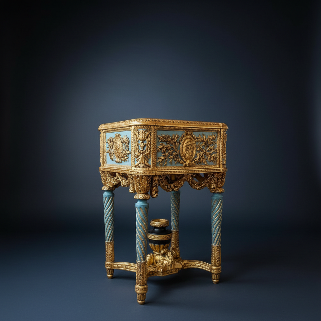 Royal French-Style Side Table - Dark Background 3