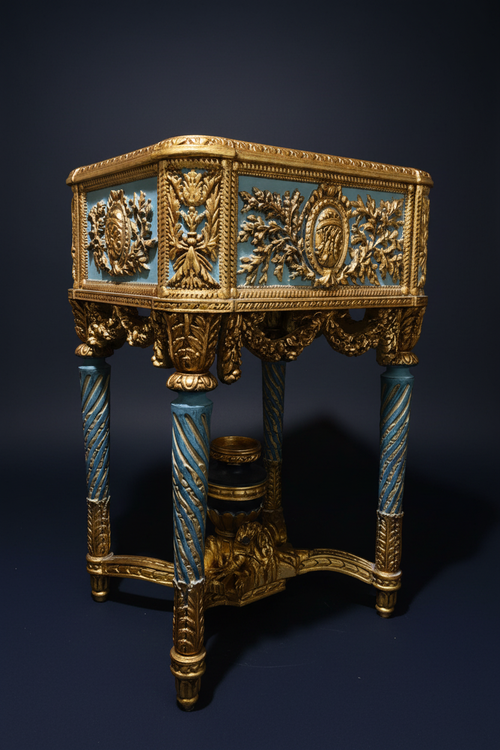 Royal French-Style Side Table — Dark Luxury Background 2