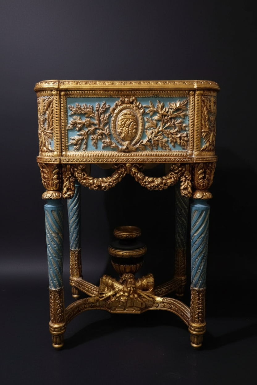 Royal French-Style Side Table — Dark Luxury Background