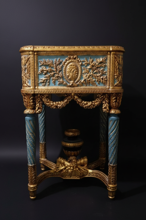 Royal French-Style Side Table — Dark Luxury Background