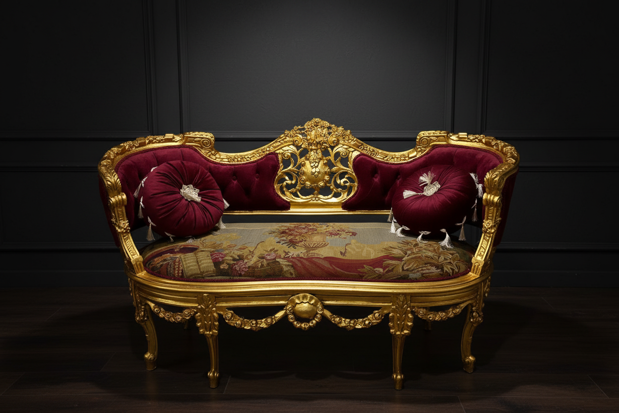 Settee front - dark luxury background